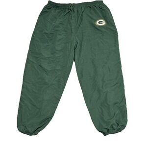 Vtg Y2K Green Bay Packers Track Pants Mens 4xl Nylon Warm Ups Windbreaker NFL